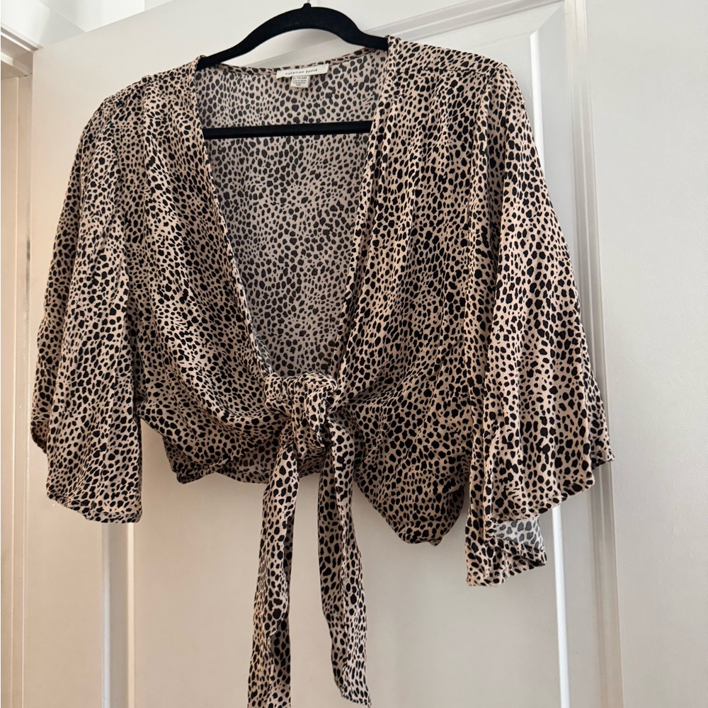 Plus Size American Eagle Loose Tie Front Shirt